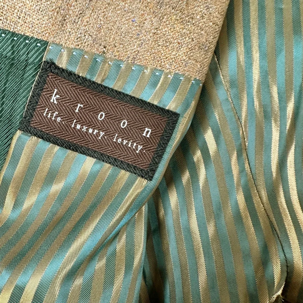 Men's NWOT Kroon 100% Silk Two Button Camel Brown Sport Coat‎ Size 46 R Blazer